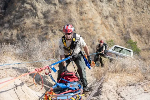 Reaching a vehicle over the side
