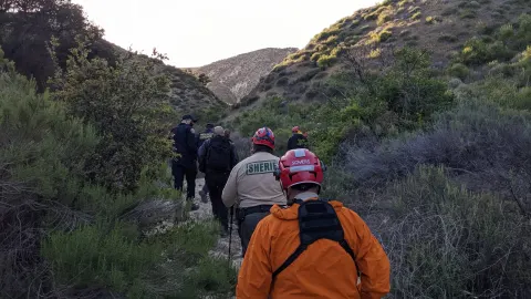 Hiking in to a search